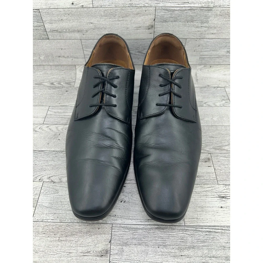 Florsheim Mens Black Leather Oxfords Dress Shoes‎ Lace Up Flexsole 10D